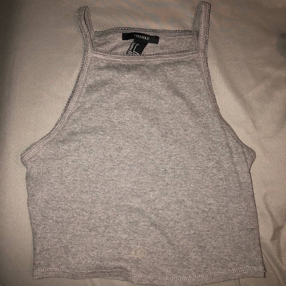 Gray Crop Top